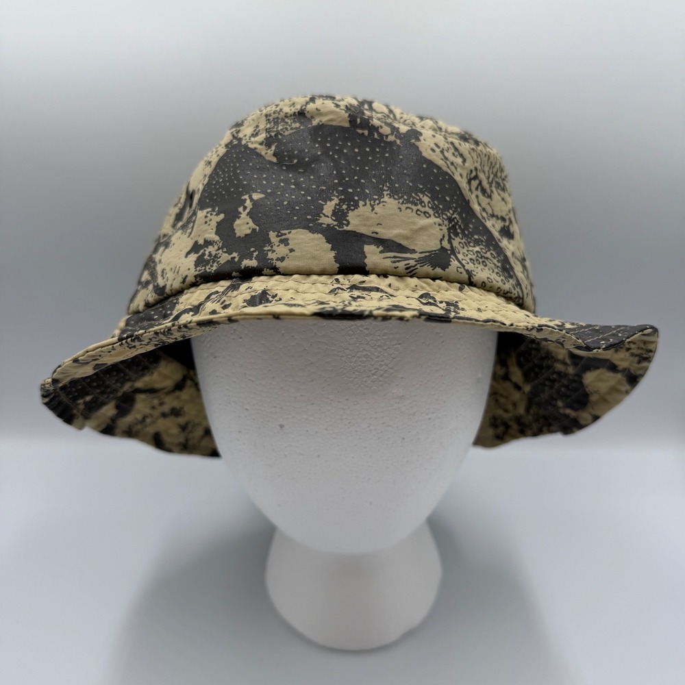 Only NY Bucket Hat Tan Black Abstract Nature Print Streetwear Size M/L‎